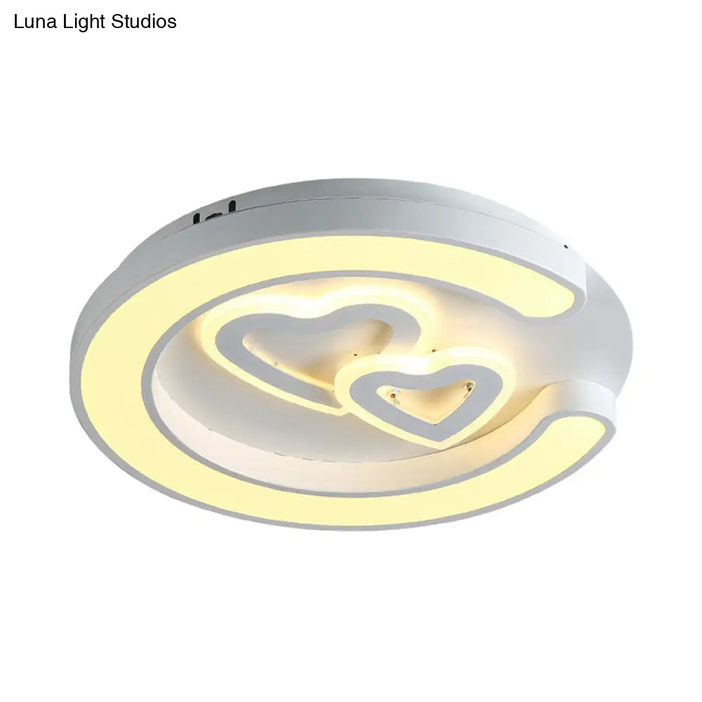 Modern White Led Ceiling Lamp For Bedroom Study Room With Acrylic Round Fixture