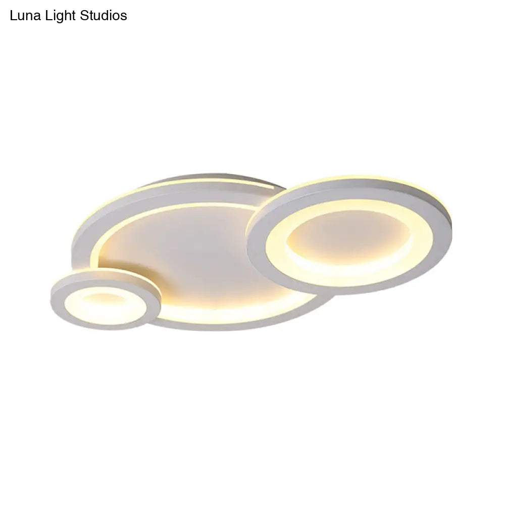 Modern White Ring And Oval Led Ceiling Light For Adult Child Room