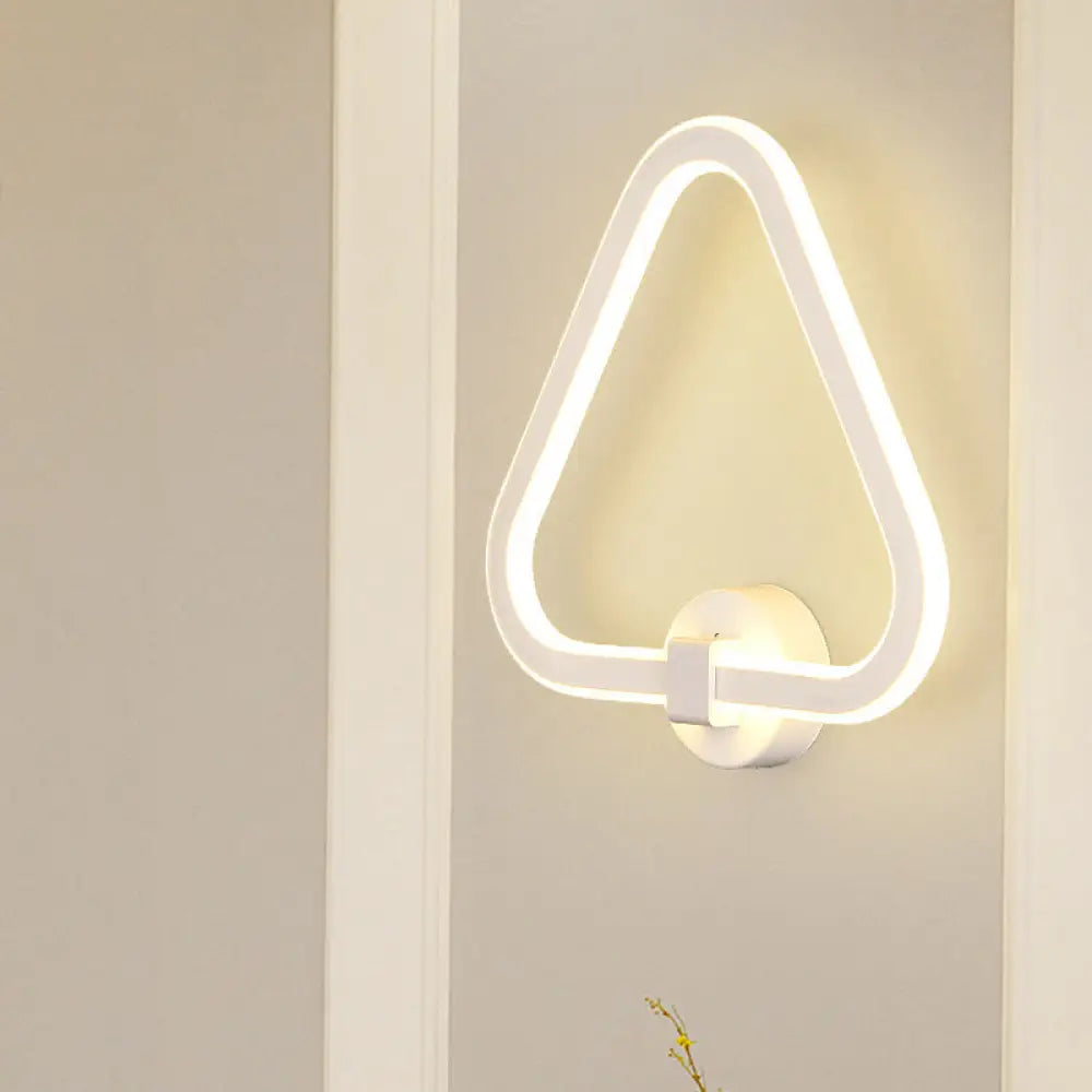 Modern White Triangle Led Acrylic Wall Lamp For Balcony - Mount Sconce