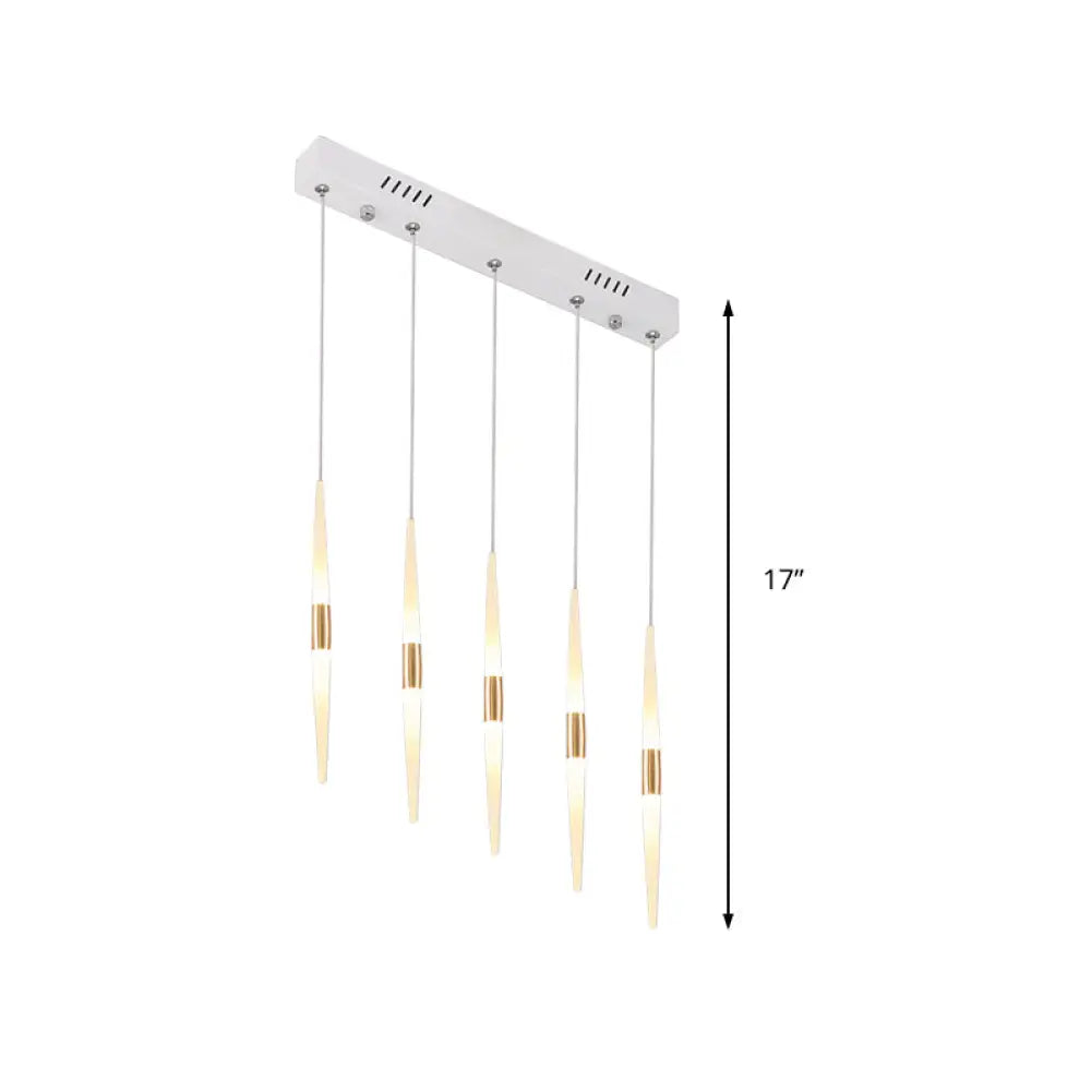 Modern Acrylic Flute Cluster Pendant Light - 5/6 Lights White/Warm