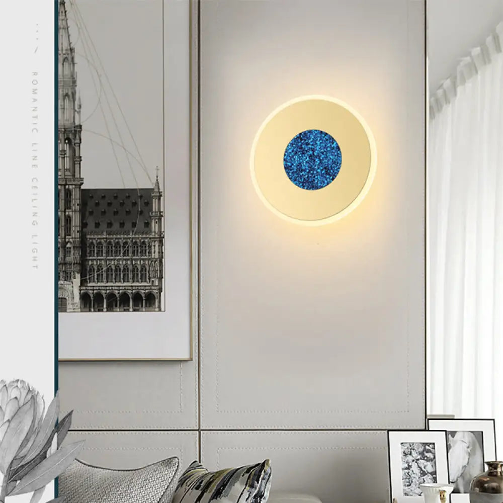Modernist Blue Led Wall Sconce Lighting With Acrylic Shade - 8/11 Dia Mount Lamp
