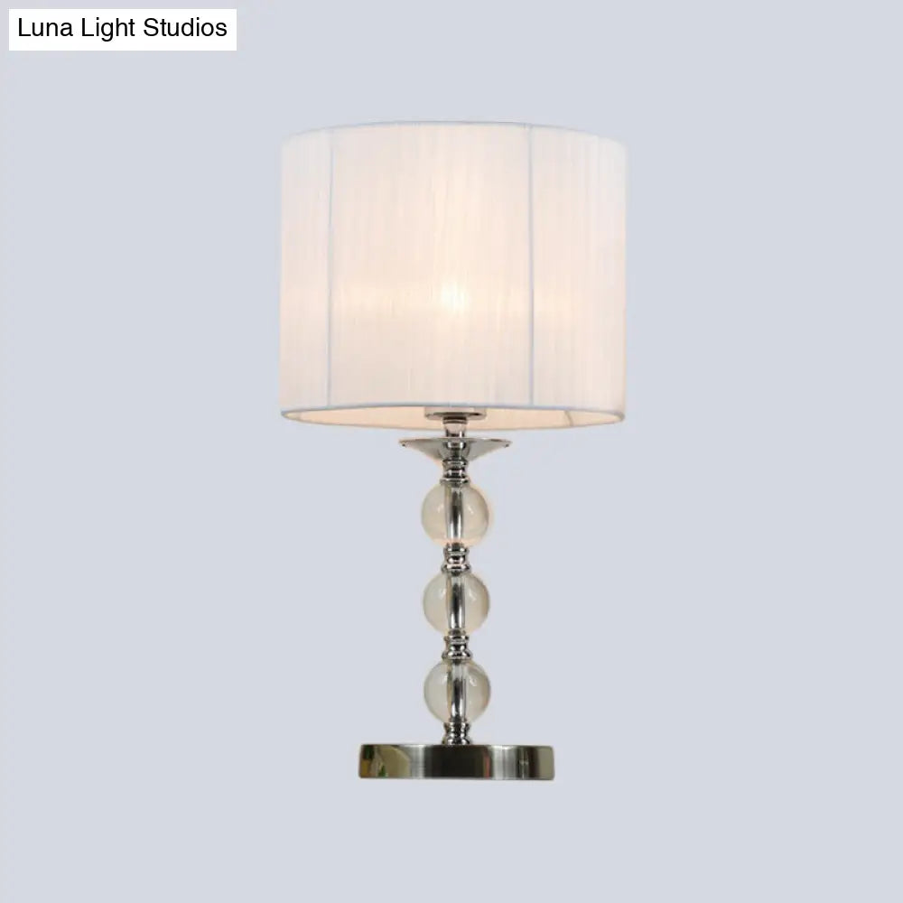 Modernist Hand-Cut Crystal White Sphere Task Light Nightstand Lamp