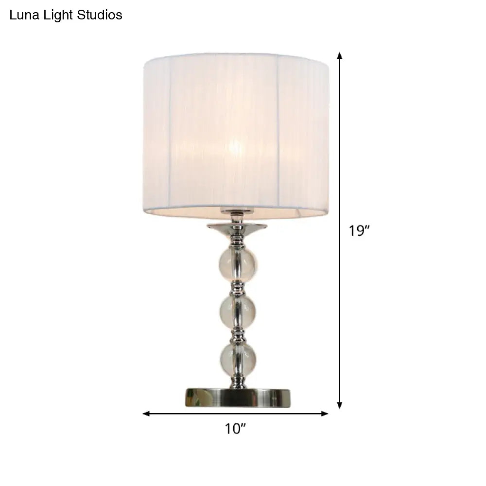 Modernist Hand-Cut Crystal White Sphere Task Light Nightstand Lamp