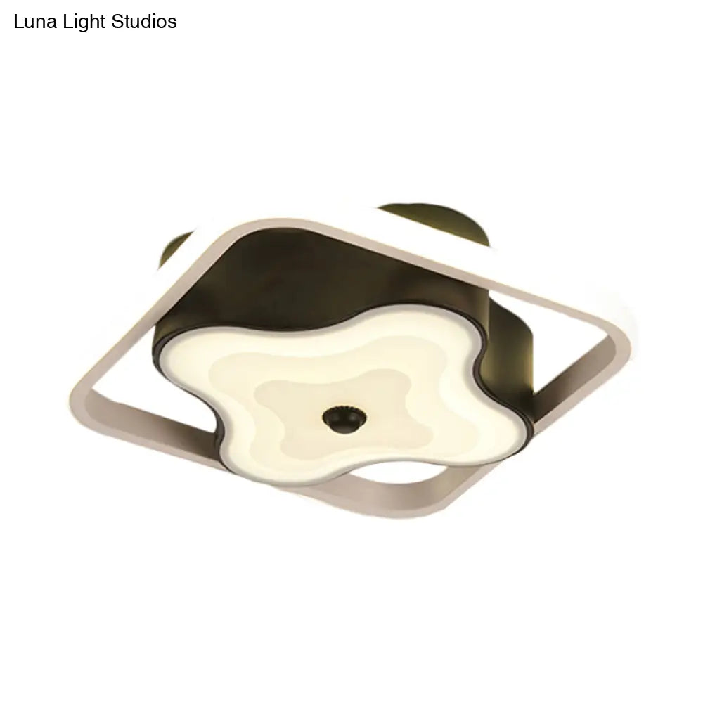 Modernist Led Geometric Ceiling Mount Pendant Light In Black - Warm/White