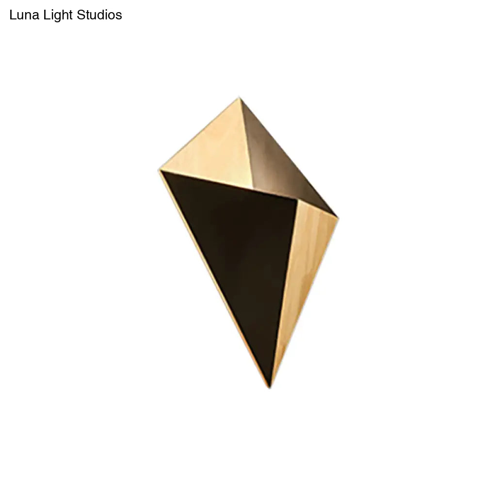 Nordic 1-Light Splicing Pyramid Wall Sconce With Adjustable Rubber Wood Shade In Black/Red/White