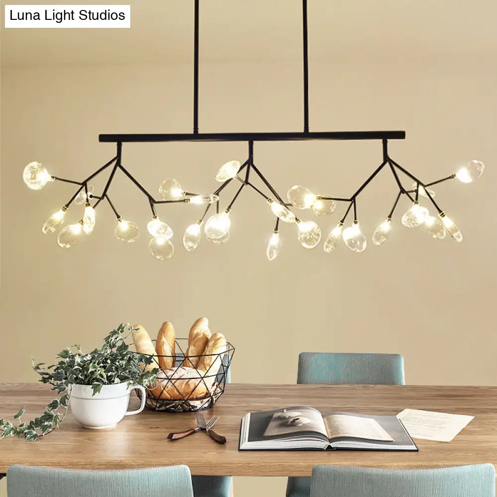 Nordic 27-Light Tree Branch Glass Pendant Lamp For Dining Room - Island Ceiling Light