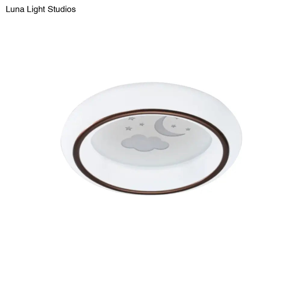 Nordic Acrylic Led Ceiling Light With Elk/Star/Hot Air Balloon Pattern - Flush Mount