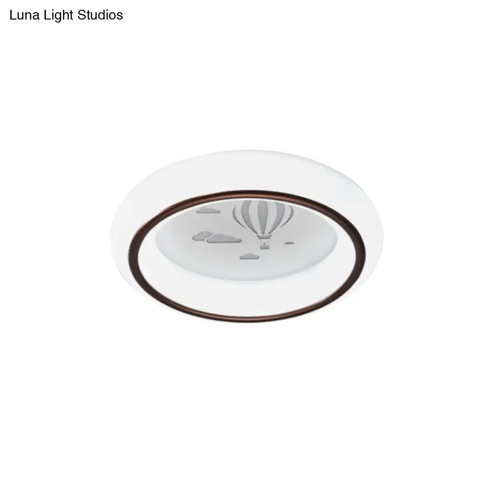 Nordic Acrylic Led Ceiling Light With Elk/Star/Hot Air Balloon Pattern - Flush Mount