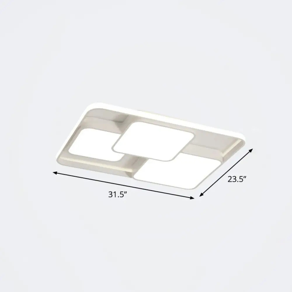 Nordic Acrylic Led Flush - Mount Ceiling Light For Bedrooms - Overlapping Style White / 31.5’