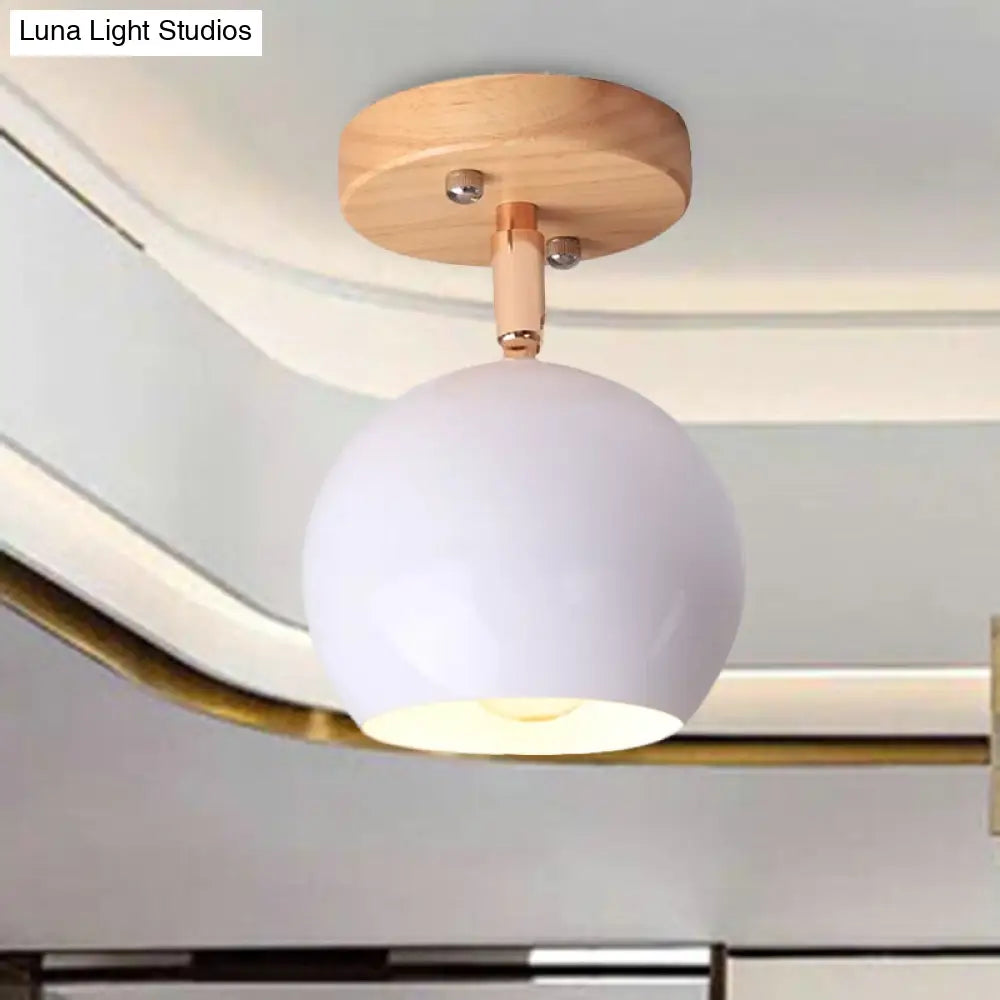 Nordic Adjustable Semi Flush Ceiling Light Fixture - Black/Gray/White/Pink/Green Orbit Design