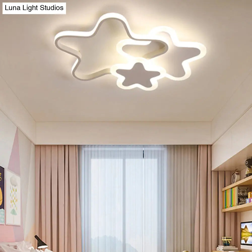 Nordic Cartoon Led Flush Mount Ceiling Lamp For Kids Bedroom