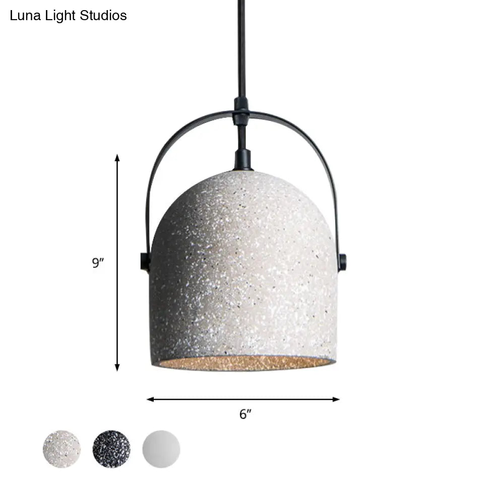 Nordic Cement Dome Pendant Light - 1 Black/Gray/White