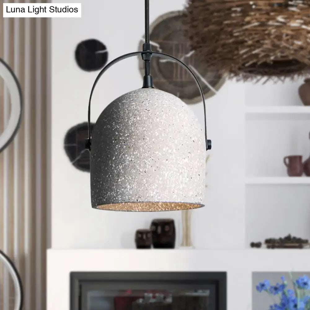 Nordic Cement Dome Pendant Light - 1 Black/Gray/White