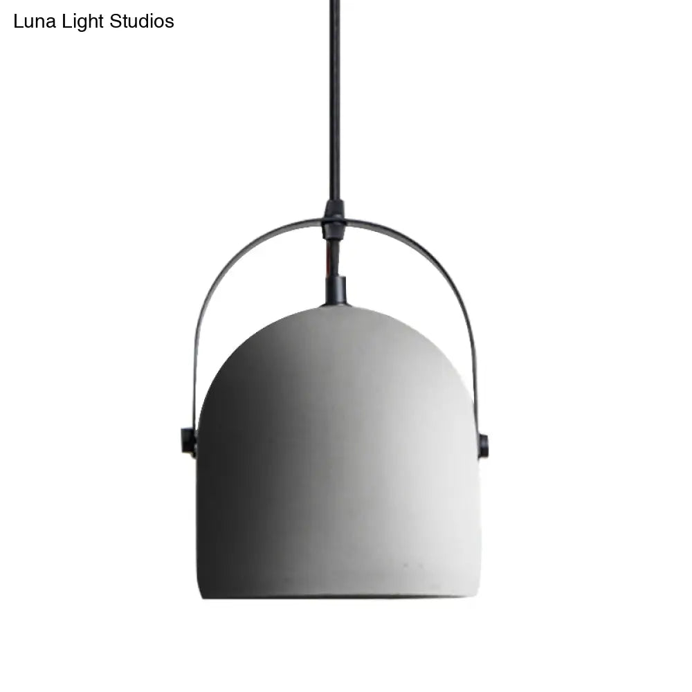 Nordic Cement Dome Pendant Light - 1 Black/Gray/White