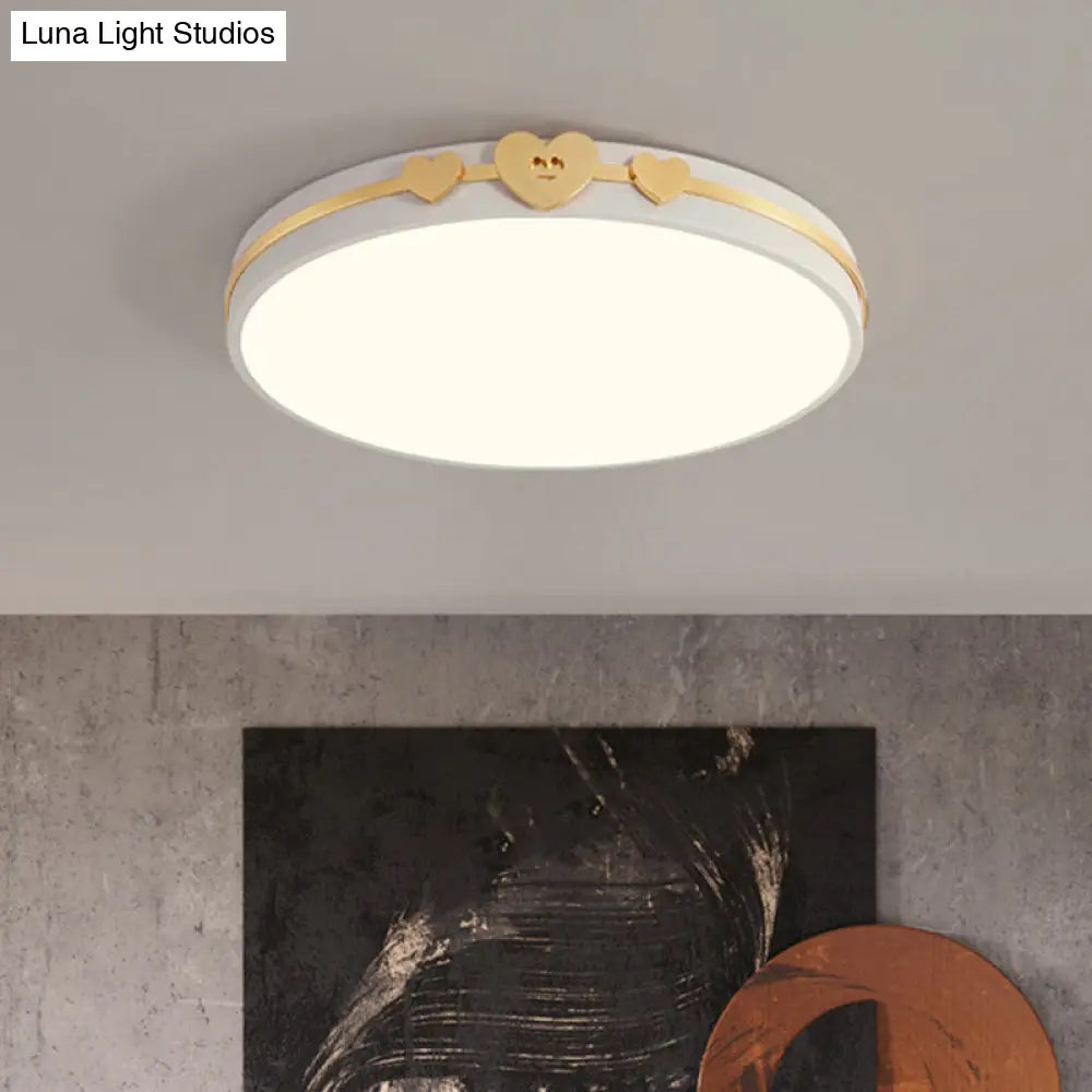 Nordic Circular Flush Lamp: Acrylic Led Bedroom Lighting In Elegant White/Black/Grey With Gold