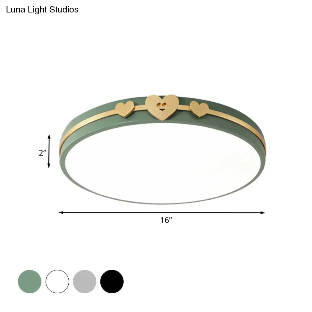 Nordic Circular Flush Lamp: Acrylic Led Bedroom Lighting In Elegant White/Black/Grey With Gold