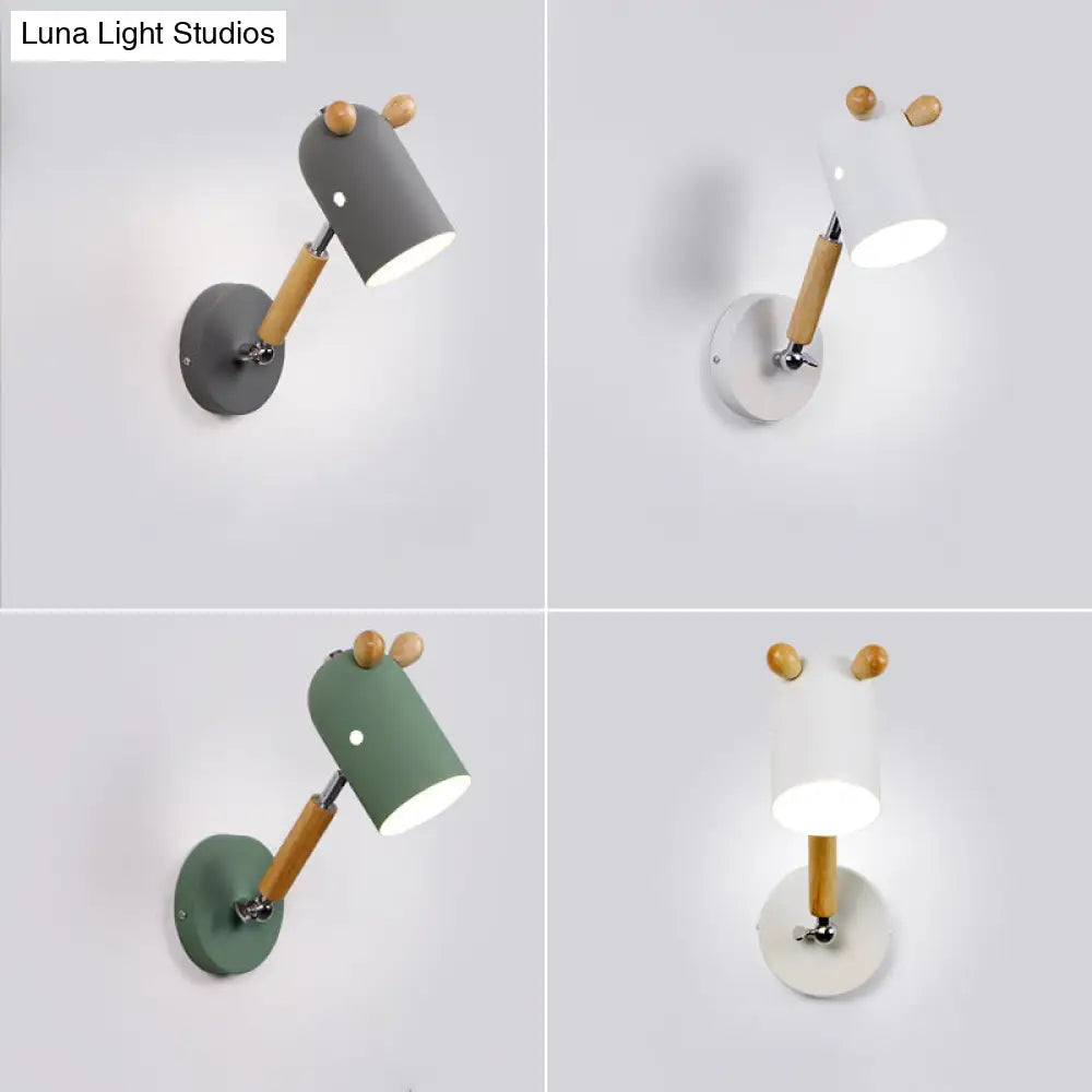 Nordic Deer Swing Arm Bedroom Wall Lamp With Metal Fixture And Bulb