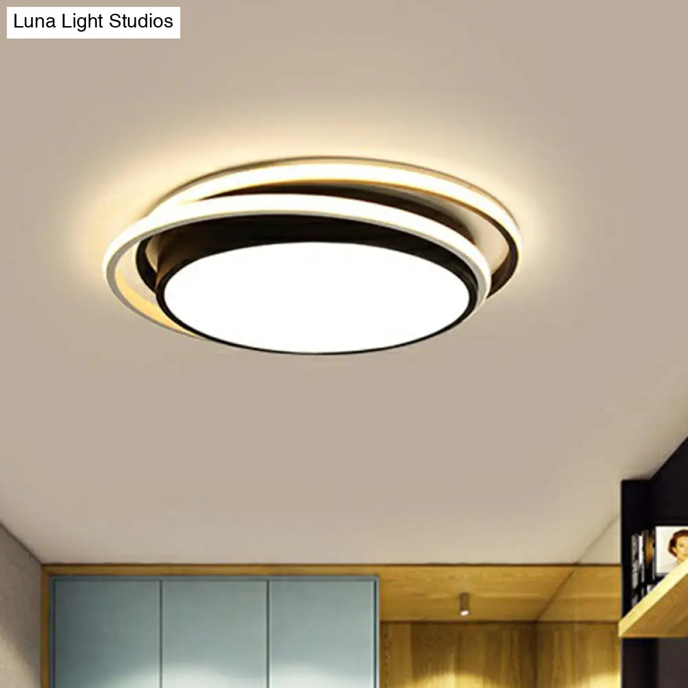 Nordic Geometric Led Flush Mount Ceiling Light With Acrylic Shade For Bedroom