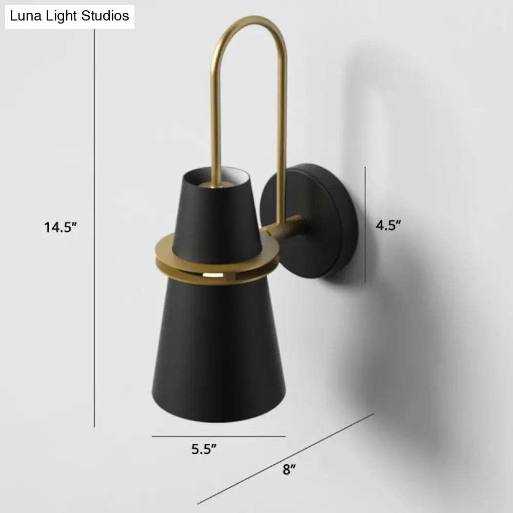 Nordic Horn-Shaped Wall Mount Reading Lamp For Bedroom With Metal Construction And Slit - 1 Head