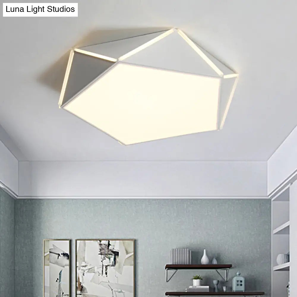 Nordic Led Ceiling Lamp - Pentagon Flush Mount Light With Acrylic Panel
