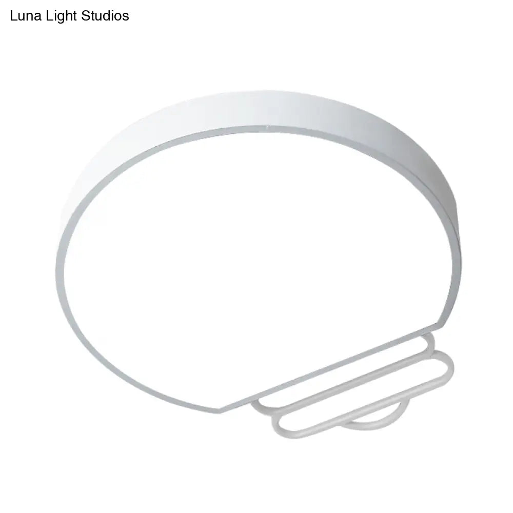 Nordic Led Flush Mount Ceiling Lamp With Acrylic Shade And White/Green/Grey Bulb Shape