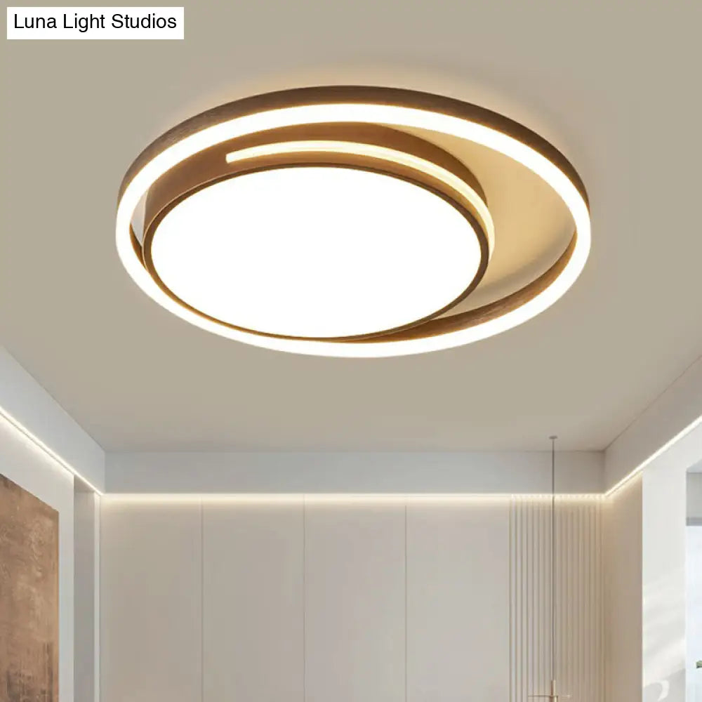 Nordic Led Flush Mount Lamp In White For Modern Corridors