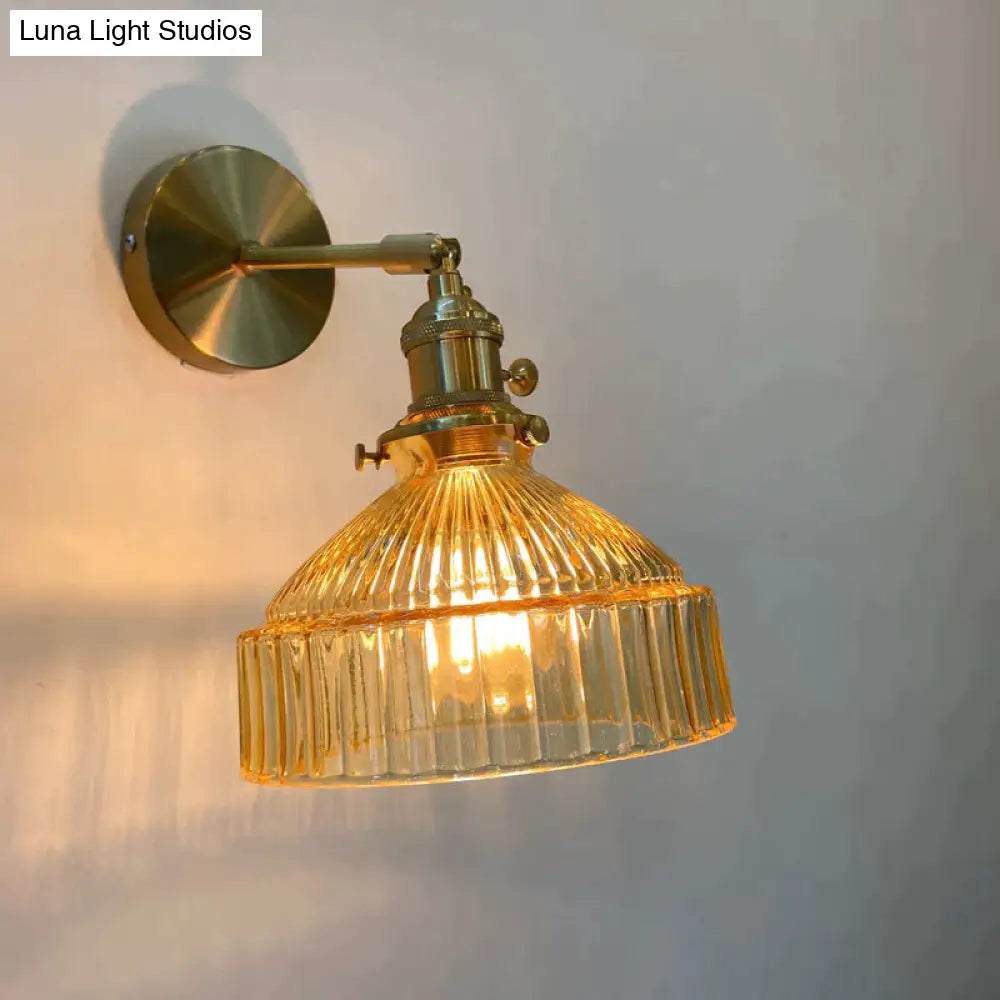 Nordic Literature And Art Fresh Bedroom Glass Brass Copper Wall Lamp Copper Wall Lamps