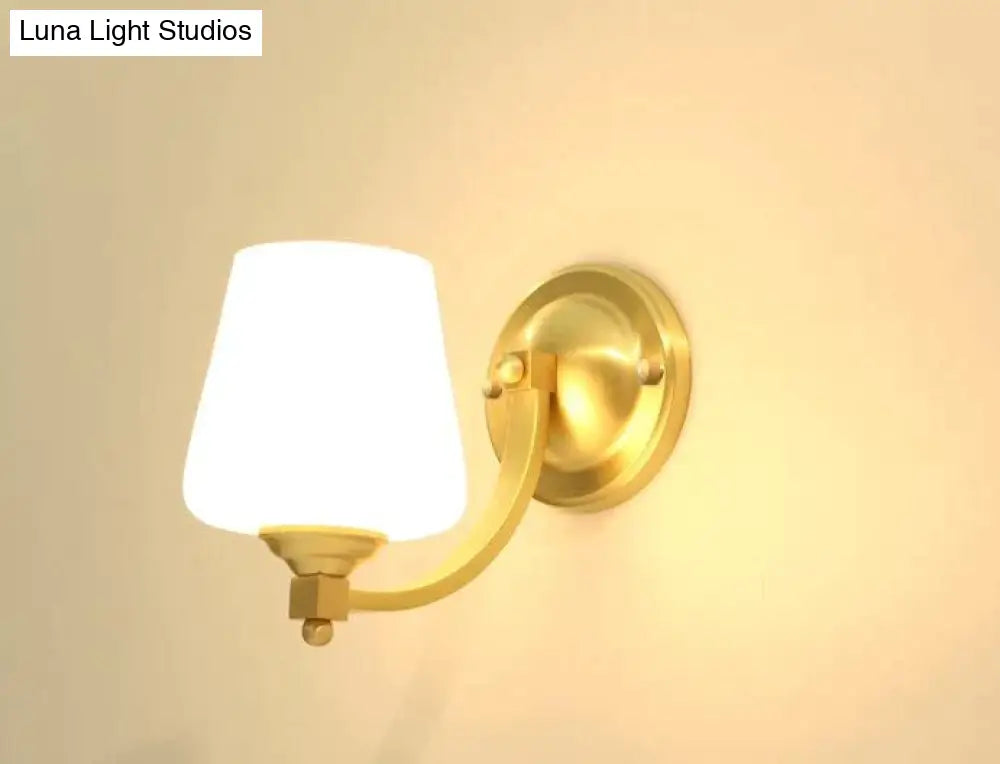 Nordic Living Room Bedroom Copper Wall Lamps Single-Head Copper Wall Lamp / Led White Light Copper