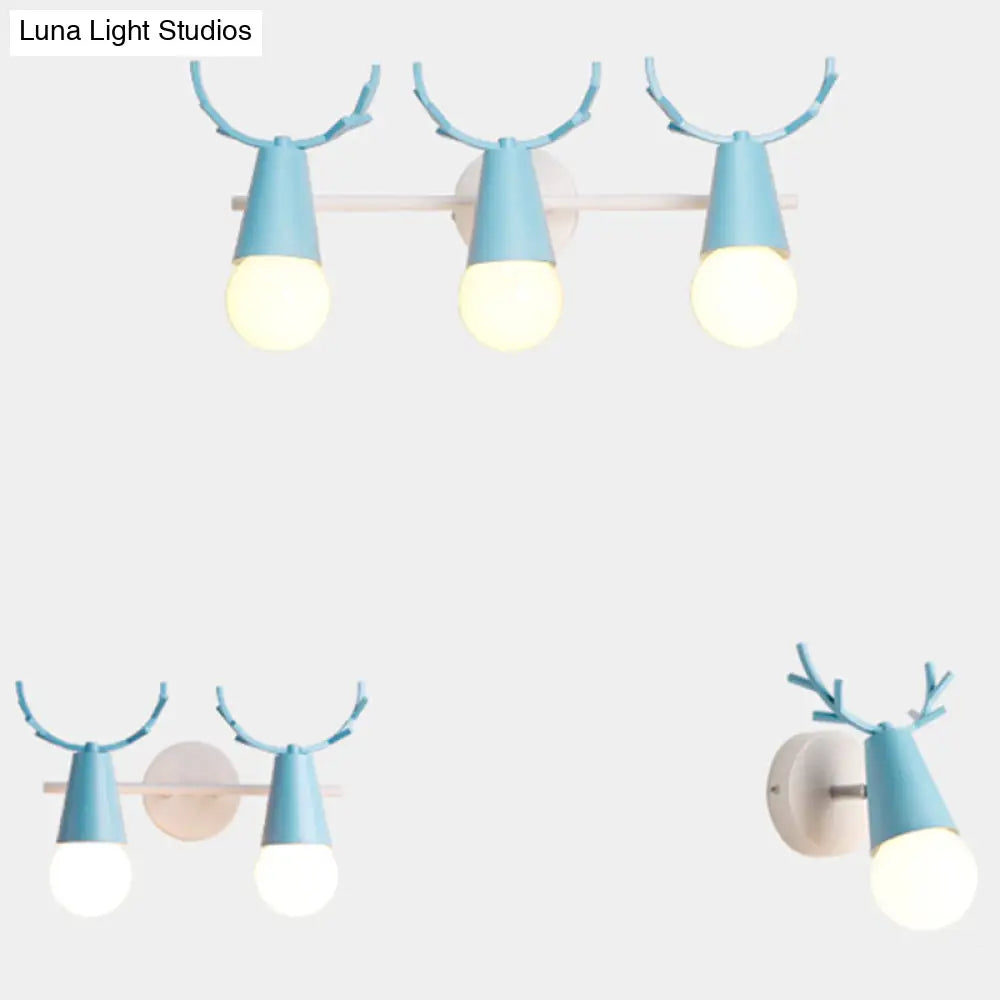 Nordic Metal Adjustable Wall Mount Vanity Light For Bedrooms With Deer Design