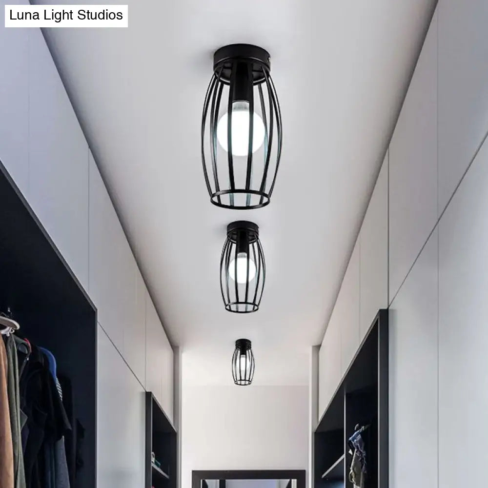 Nordic Metal Ceiling Mount Lamp | Oval Flush Light 1 Corridor Lighting -