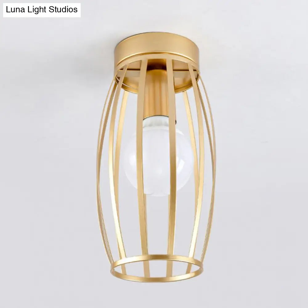 Nordic Metal Ceiling Mount Lamp | Oval Flush Light 1 Corridor Lighting -