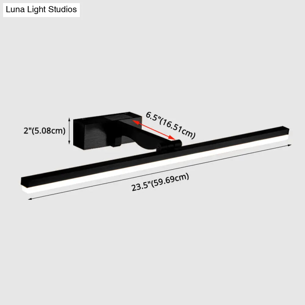Nordic Minimalist Rectangular Metal Single Vanity Wall Light Fixture