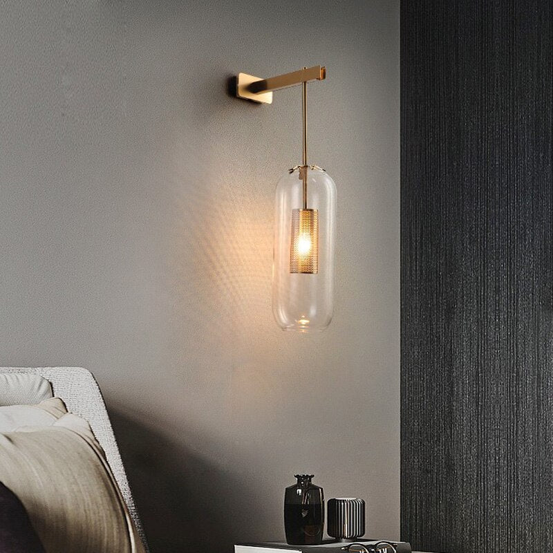 Nordic Modern Decor Glass Lampshade For Bedroom Study Room Stairs Art Wall Lamp