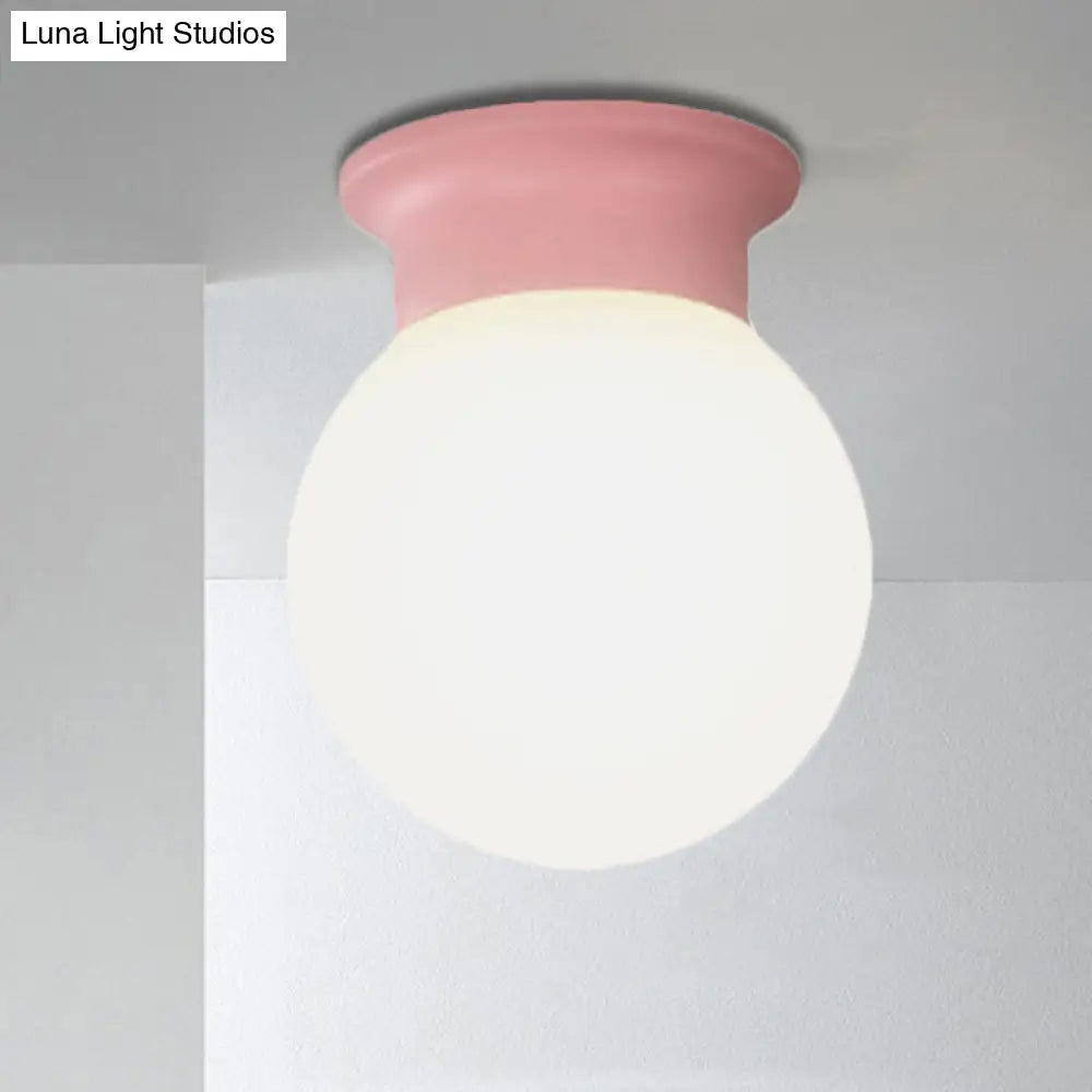 Nordic Orb Ceiling Mount Light - 1 Head Acrylic Lamp For Hallway