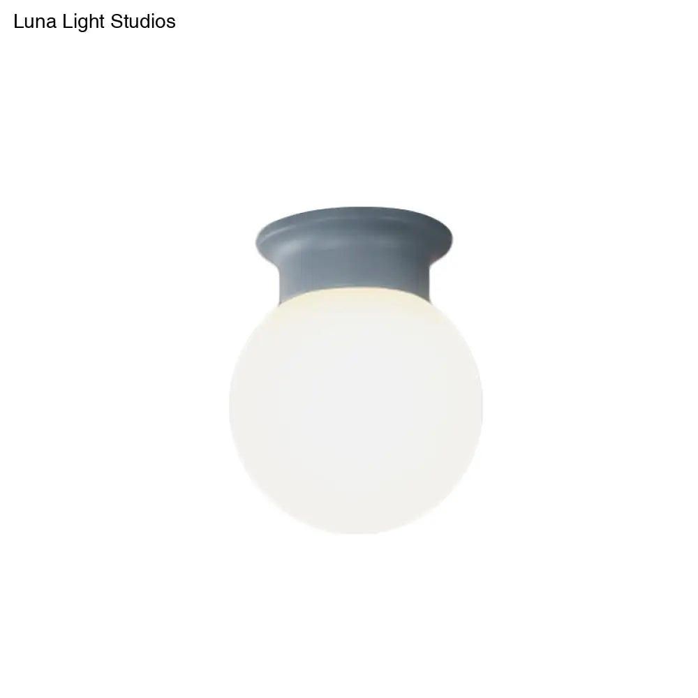 Nordic Orb Ceiling Mount Light - 1 Head Acrylic Lamp For Hallway