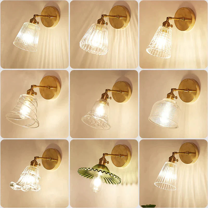 Nordic Retro Livingroom Bedroom Bedside Full Copper Wall Lamp Copper Wall Lamps