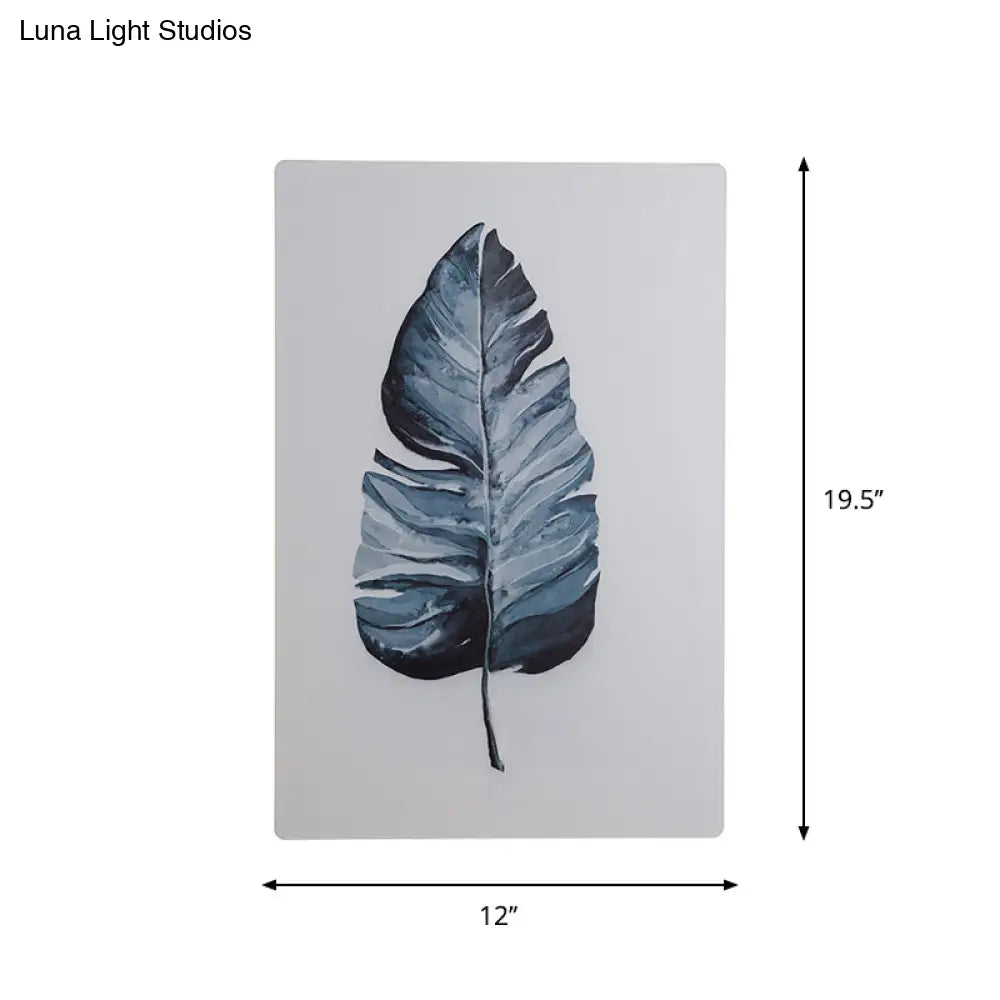 Nordic Style Banana Leaf Wall Lamp With Led Acrylic Fixture