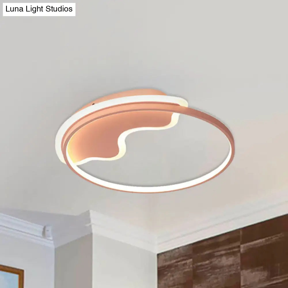 Nordic Style Flush Mount Acrylic Ceiling Light For Living Room And Foyer Décor Pink / 18 Warm