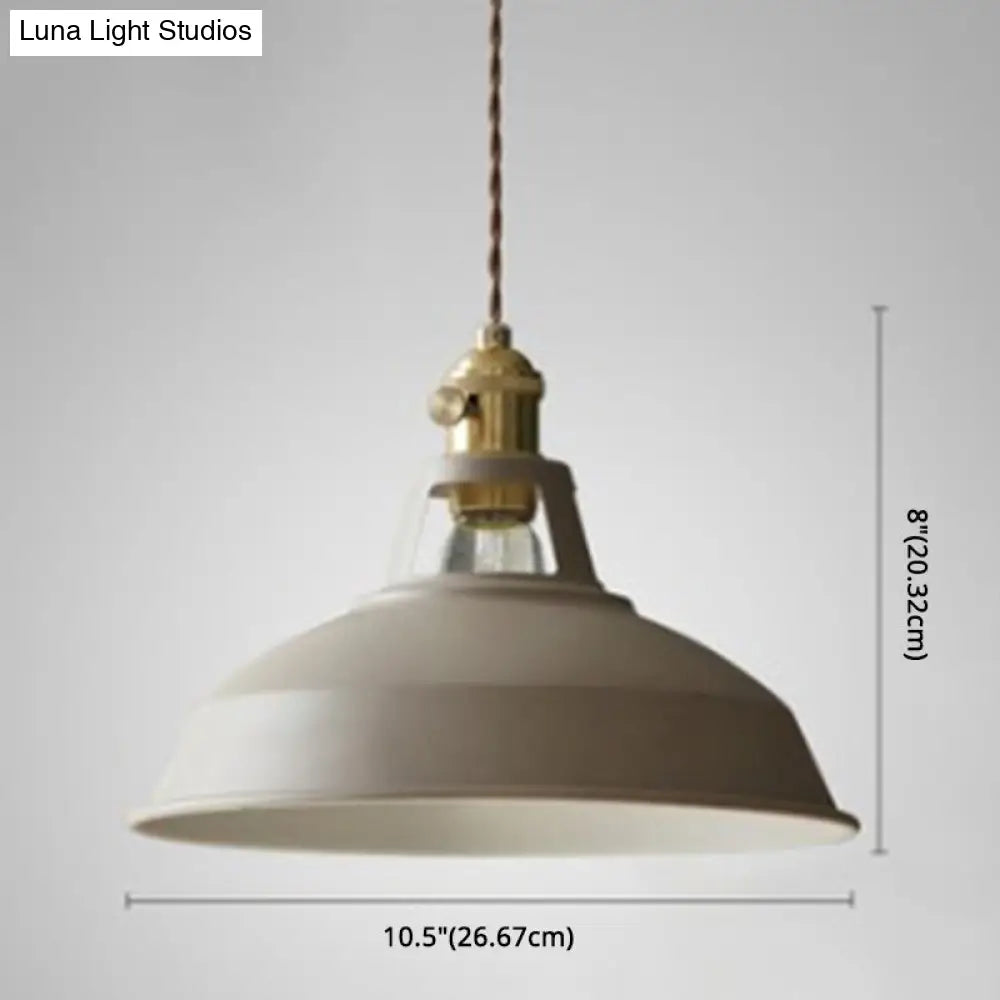 Nordic Style Hanging Lamp With Metal Shade And Colorful Macaron Finish For Kitchen Barn