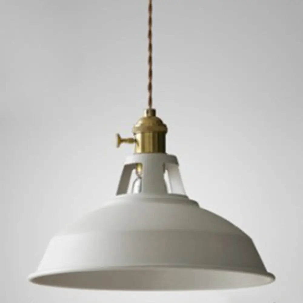 Nordic Style Hanging Lamp With Metal Shade And Colorful Macaron Finish For Kitchen Barn White