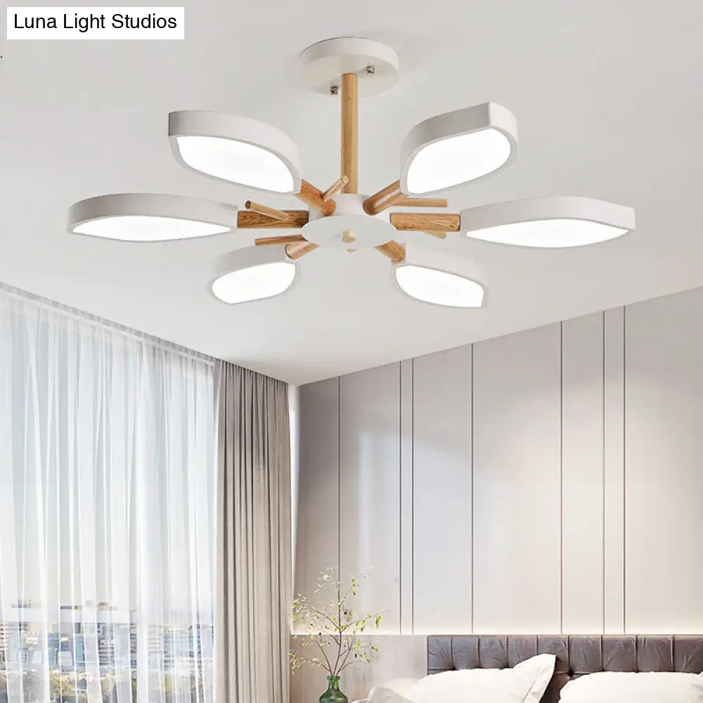 Nordic Style Macaron Chandelier: Leaf Acrylic Shade Hanging Light For Living Room