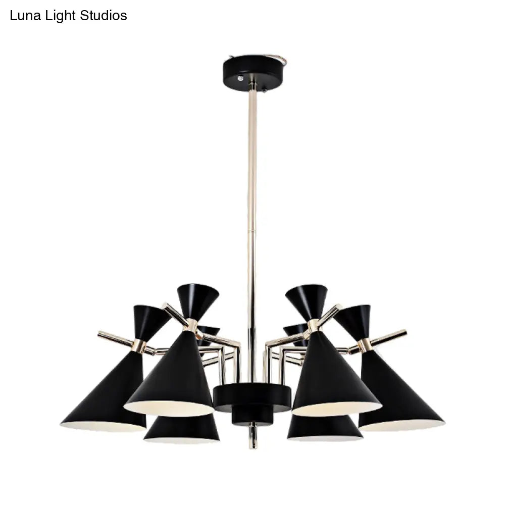 Nordic Style Metal Horn Chandelier With 6 Lights - Perfect For Girls Bedroom