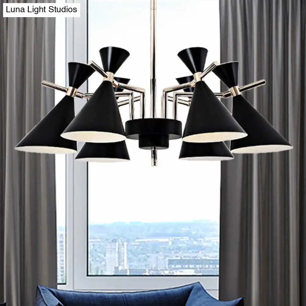 Nordic Style Metal Horn Chandelier With 6 Lights - Perfect For Girls Bedroom