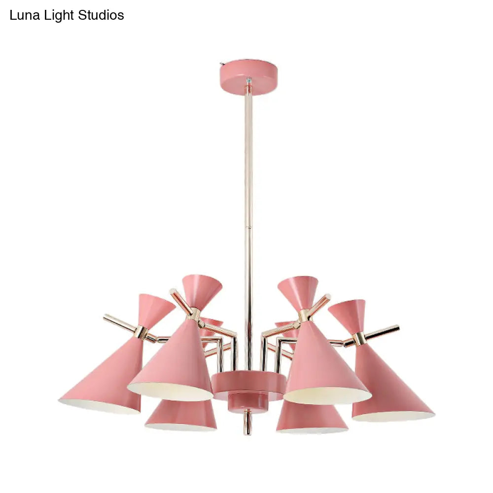 Nordic Style Metal Horn Chandelier With 6 Lights - Perfect For Girls Bedroom