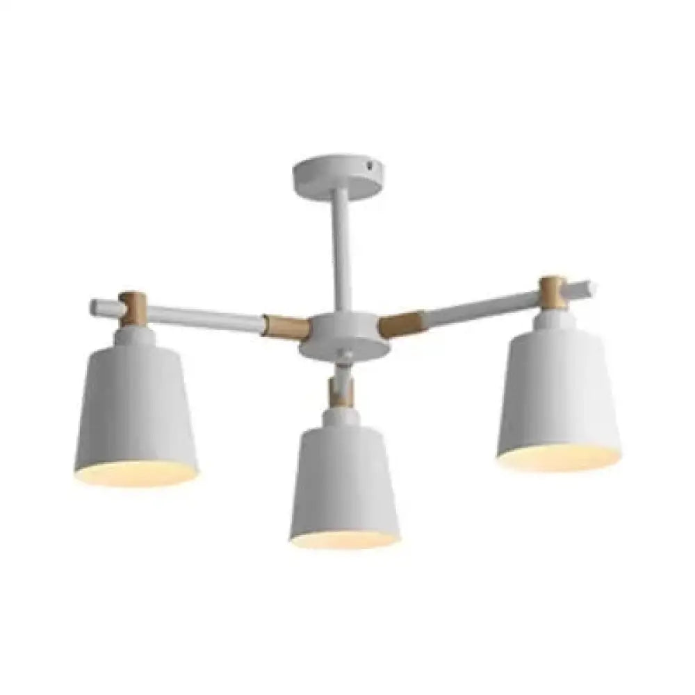 Nordic Style Multi-Head Chandelier For Game Room - Bucket Design With Metal Suspension Light 3 /
