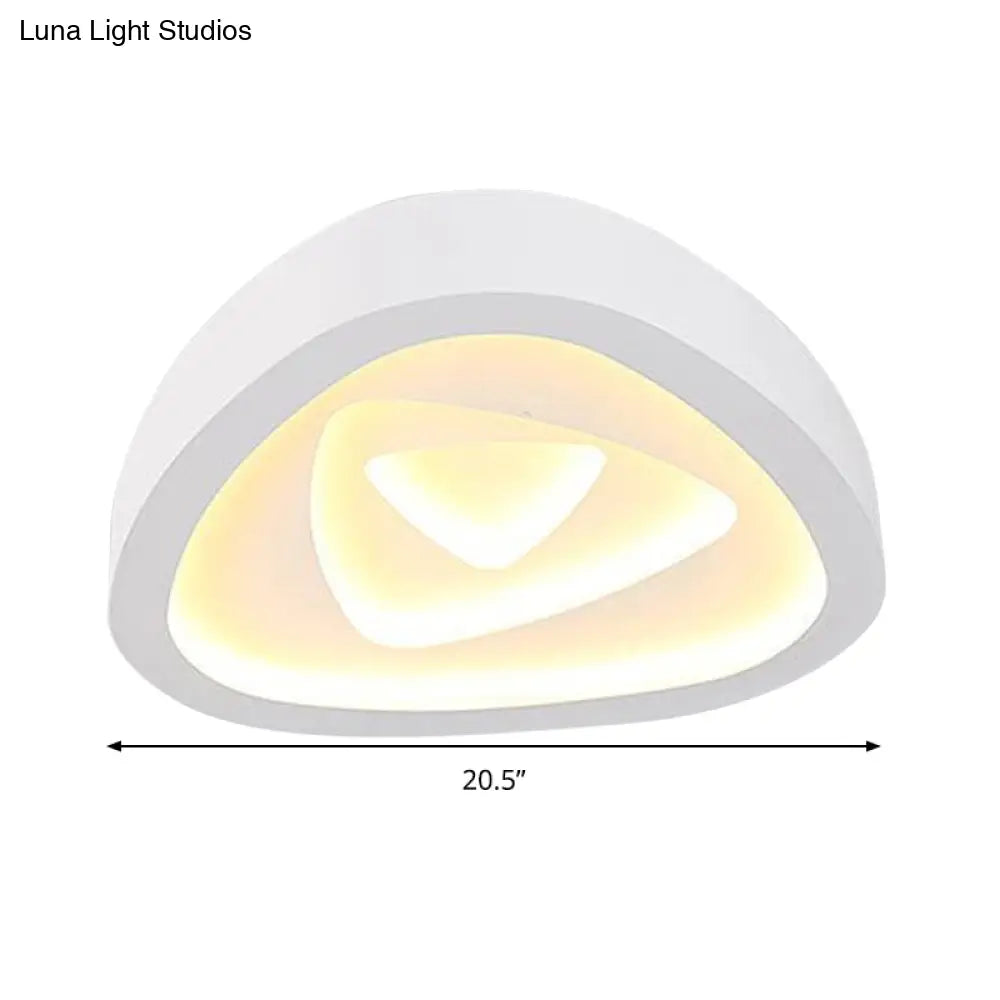 Nordic Style Triangle Ceiling Light - Acrylic White Led With Remote Control Dimming (16.5’ Or