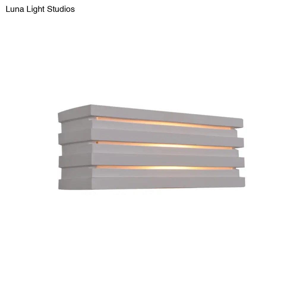 Nordic Style White Wall Lamp With Louvered Design