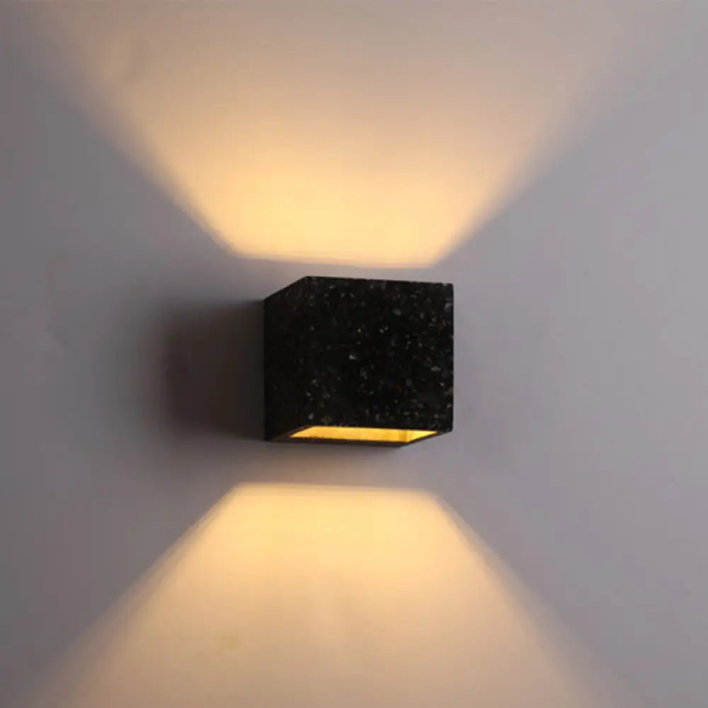 Nordic Terrazzo Wall Sconce - Up Down Hotel Light (Red/White/Blue) Black