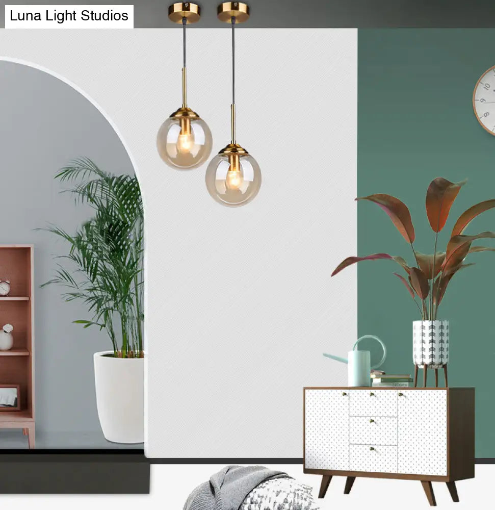 Oval Glass Minimalist Pendant Light - 6 Diameter Suspension Lamp For Coffee Shops With 47 Hanging