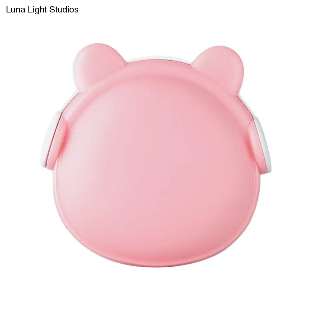 Plastic Wall Nightlight - Cartoon Bear Design With Light Sensor And Led Pink/Blue/White
